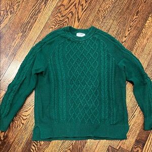 Old Navy Green Crewneck Sweater with Classic Cable Knit